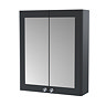 Roxbury Traditional 600mm Satin Anthracite Mirror Cabinet with Chrome Handles