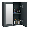 Roxbury Traditional 600mm Satin Anthracite Mirror Cabinet with Chrome Handles