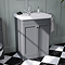 Roxbury Traditional 600mm Satin Anthracite Vanity Unit - Floor Standing 2 Door Unit with Chrome Handles