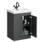 Roxbury Traditional 600mm Satin Anthracite Vanity Unit - Floor Standing 2 Door Unit with Matt Black Handles