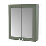 Roxbury Traditional 600mm Satin Green Mirror Cabinet with Chrome Handles