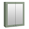 Roxbury Traditional 600mm Satin Green Mirror Cabinet with Chrome Handles