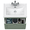 Roxbury Traditional 600mm Satin Green Vanity Unit - Wall Hung Single Drawer Unit with Chrome Handle