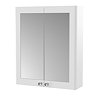 Roxbury Traditional 600mm Satin White Mirror Cabinet with Chrome Handles