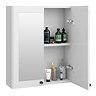 Roxbury Traditional 600mm Satin White Mirror Cabinet with Matt Black Handles