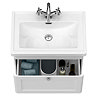 Roxbury Traditional 600mm Satin White Vanity Unit - Wall Hung Single Drawer Unit with Chrome Handle
