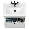 Roxbury Traditional 600mm Satin White Vanity Unit - Wall Hung Single Drawer Unit with Matt Black Handle