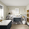 Roxbury Traditional 800mm Satin Anthracite Vanity Unit - Wall Hung Single Drawer Unit with Brushed Brass Handle 1 Tap Hole