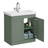 Roxbury Traditional 800mm Satin Green Vanity Unit - Floor Standing 2 Door Unit with Chrome Handles