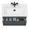 Roxbury Traditional 800mm Satin Anthracite Vanity Unit - Wall Hung Single Drawer Unit with Matt Black Handle