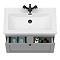 Roxbury Traditional 800mm Satin Grey Vanity Unit - Wall Hung Single Drawer Unit with Matt Black Handle