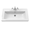 Roxbury Traditional 800mm Satin White Vanity Unit - Wall Hung Single Drawer Unit with Chrome Handle