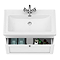 Roxbury Traditional 800mm Satin White Vanity Unit - Wall Hung Single Drawer Unit with Chrome Handle