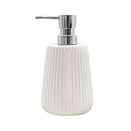 Roxbury White Fluted Soap Dispenser