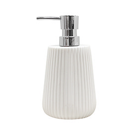 Roxbury White Fluted Soap Dispenser