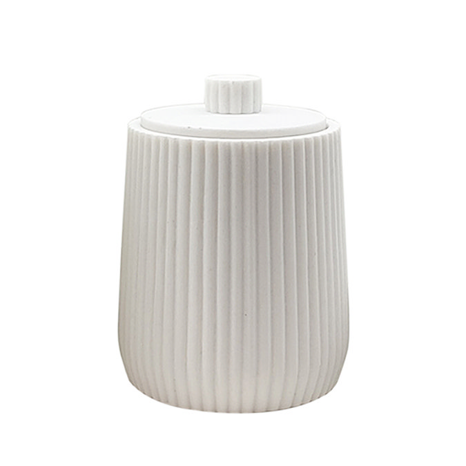 Roxbury White Fluted Trinket Box 