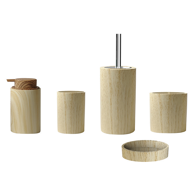 Roxbury Wood Grain Effect Toilet Brush Holder