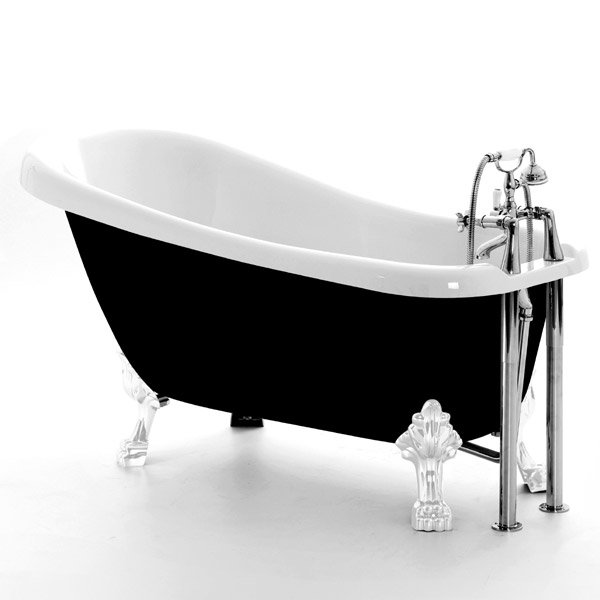 Royce Morgan Chatsworth 1530 Black Freestanding Bath with Waste Large Image