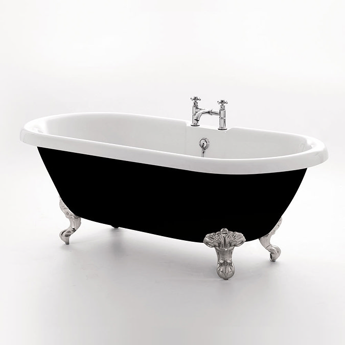 Royce Morgan Kensington 1695x740mm Black Freestanding Bath (Inc. Chrome Ball + Claw Feet) Large Imag