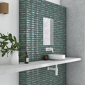 Rubin Kit-Kat Gloss Green Wall Tiles - 150 x 300mm