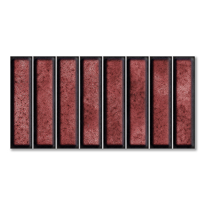 Rubin Kit-Kat Gloss Red Wall Tiles - 150 x 300mm