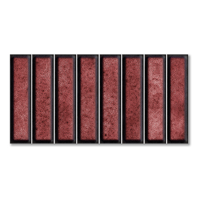 Rubin Kit-Kat Gloss Red Wall Tiles - 150 x 300mm