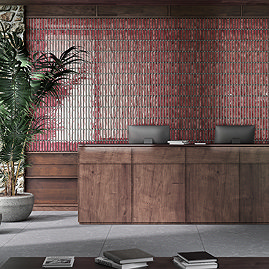 Rubin Kit-Kat Gloss Red Wall Tiles - 150 x 300mm