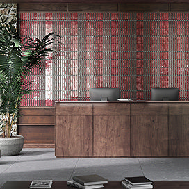 Rubin Kit-Kat Gloss Red Wall Tiles - 150 x 300mm