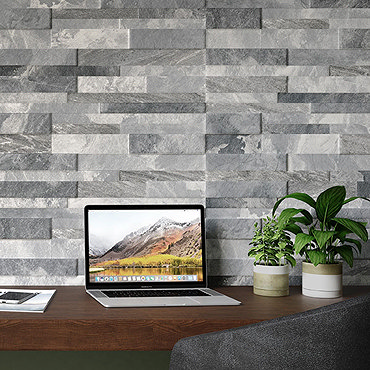 Runda Grey Split Face Tiles - 303 x 613mm  Profile Large Image