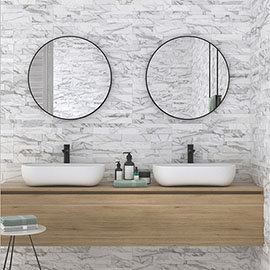 Runda White Marble Split Face Tiles - 303 x 613mm Medium Image
