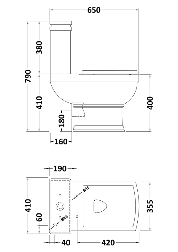 Rydal 4-Piece Traditional Bathroom Suite