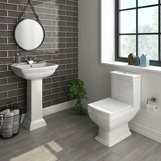 Rydal Traditional Basin + Pedestal (1 Tap Hole) | Victorian Plumbing UK