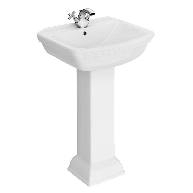 Rydal Traditional Basin + Pedestal (1 Tap Hole) Large Image