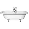 Rydal White 2TH Double Ended Roll Top Bath with Chrome Leg Set Large Image