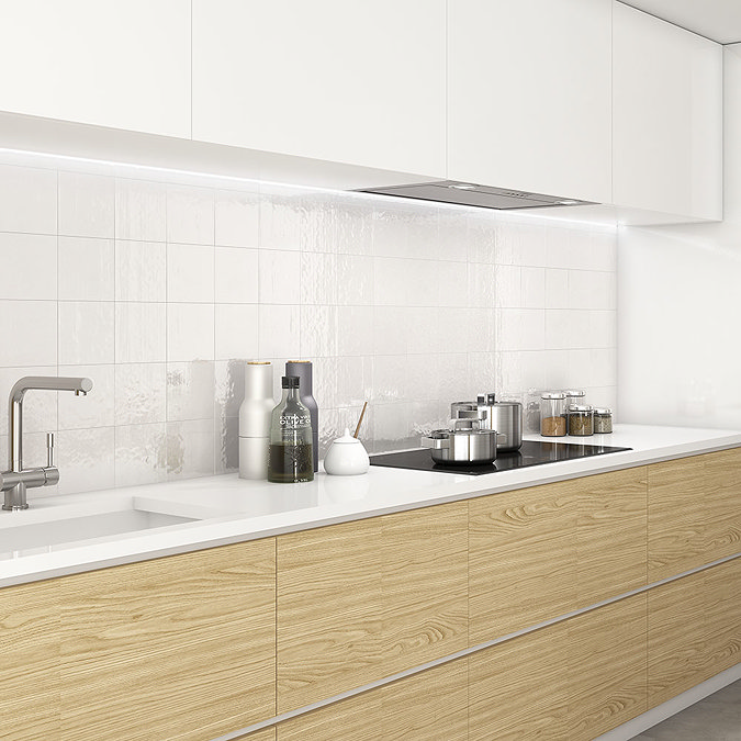 Safina White Wall and Floor Tiles - 147 x 147mm Feature Large Image
