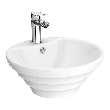 Salerno Round Counter Top Basin - 1 Tap Hole - 480mm Profile Large Image