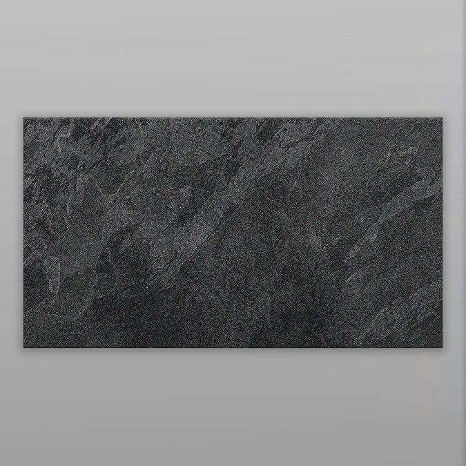 Salvo Black Stone Effect Rectified Wall and Floor Tiles - 316 x 608mm