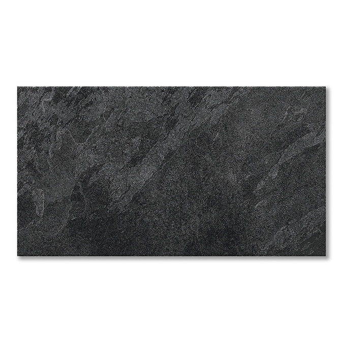 Salvo Black Stone Effect Wall and Floor Tiles - 316 x 608mm