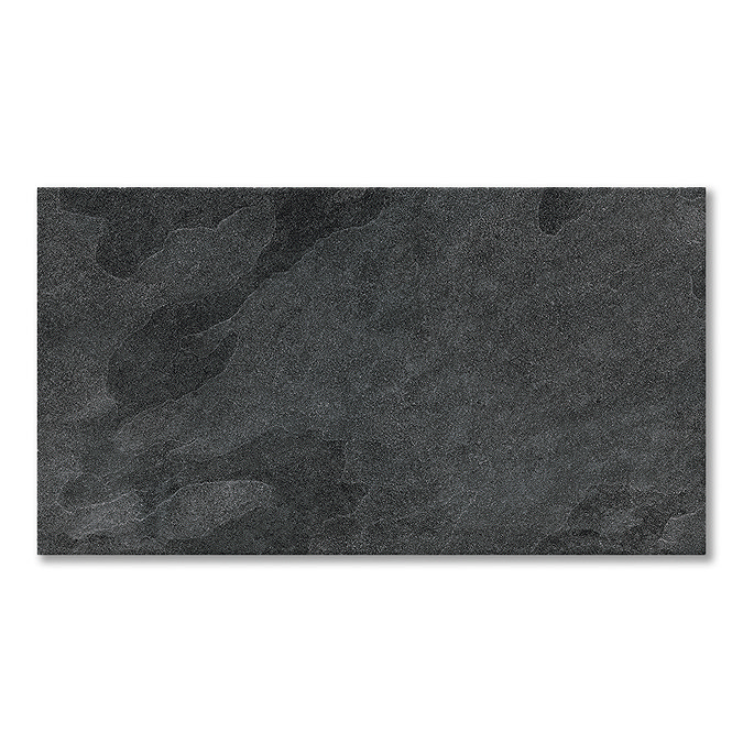 Salvo Black Stone Effect Wall and Floor Tiles - 316 x 608mm