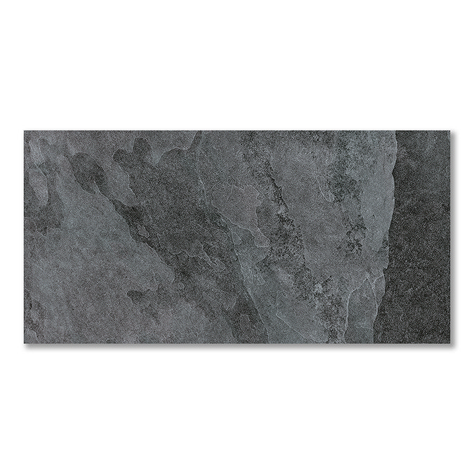 Salvo Large Format Black Stone Effect Wall and Floor Tiles - 600 x 1200mm