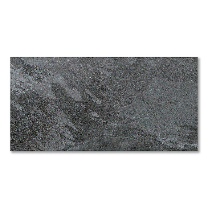 Salvo Large Format Black Stone Effect Wall and Floor Tiles - 600 x 1200mm