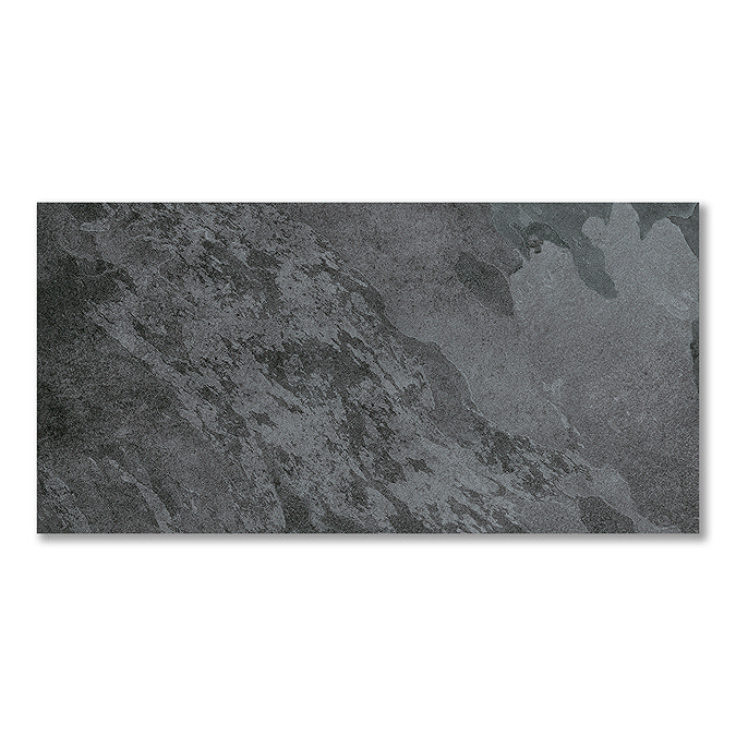 Salvo Large Format Black Stone Effect Wall and Floor Tiles - 600 x 1200mm