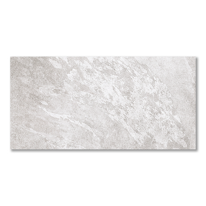 Salvo Large Format White Stone Effect Wall and Floor Tiles - 600 x 1200mm