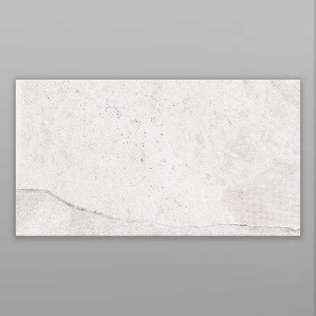 Salvo White Stone Effect Rectified Wall and Floor Tiles - 316 x 608mm