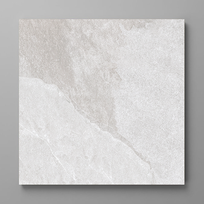 Salvo White Stone Effect Rectified Wall and Floor Tiles - 600 x 600mm