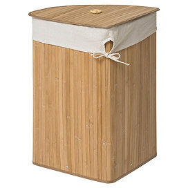 Saroma Corner Bamboo Laundry Hamper - Natural Large Image