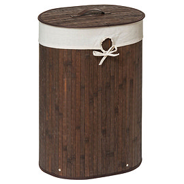 Saroma Oval Bamboo Laundry Hamper Large Image