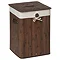 Saroma Square Bamboo Laundry Hamper - Dark Brown Large Image