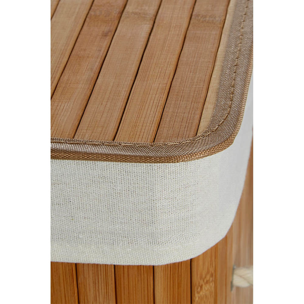 Saroma Square Bamboo Laundry Hamper - Natural  Profile Large Image