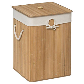 Saroma Square Bamboo Laundry Hamper - Natural Large Image